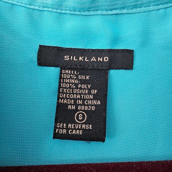 Silkland Sheer Blouse with SIlver Embroidery Size 8 - Picture 2 of 3